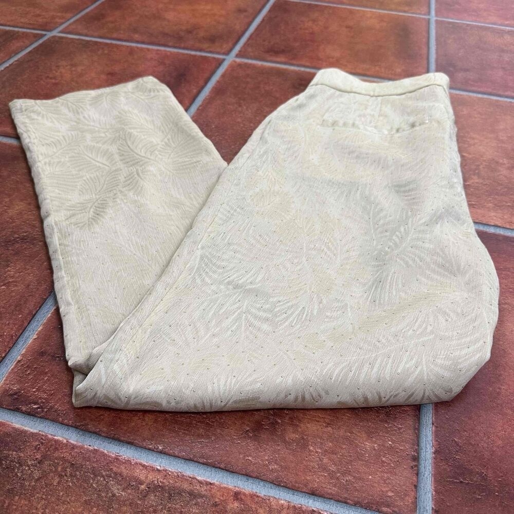 House Of Harlow 1960 X Revolve Beige Patterned Flat Front Pants Size Us Xs
